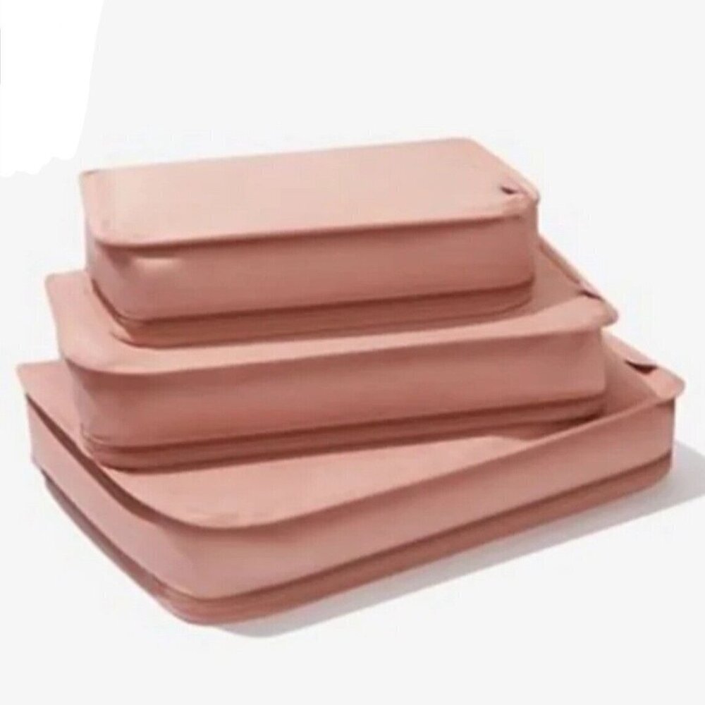 HANKY PANKY Packing Cubes Set of 3 Clothing Organizer Pink Polyester Zip Travel